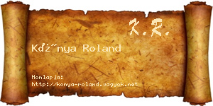 Kónya Roland névjegykártya